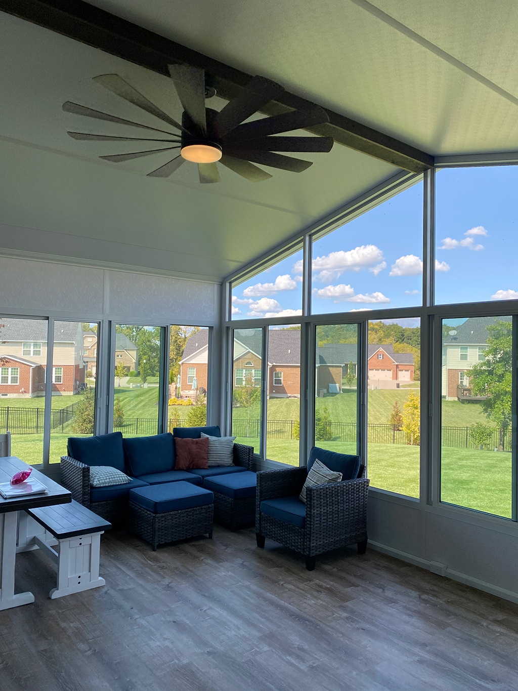 Sunroom, Cathedral Roof, Vistaview Walls, White, Interior View, Daytime
