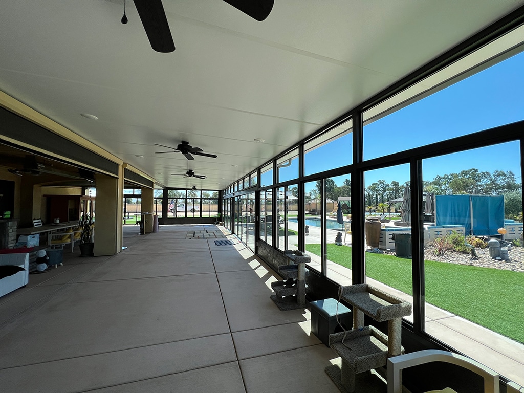 Sunroom, Studio Roof, Vistaview Walls, Upper Transoms, Bronze, Daytime