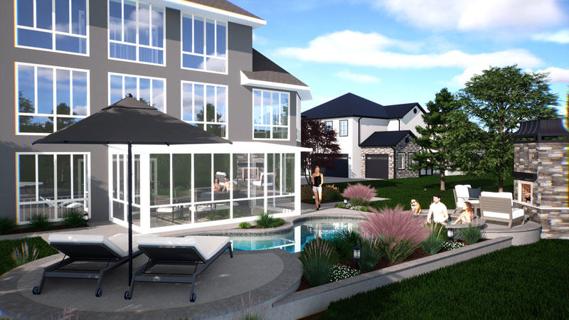 Lanai Porch Makeover with Sunroom, Studio Roof, Vistaview Walls, Lower Transoms in White